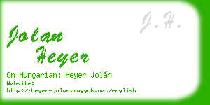 jolan heyer business card